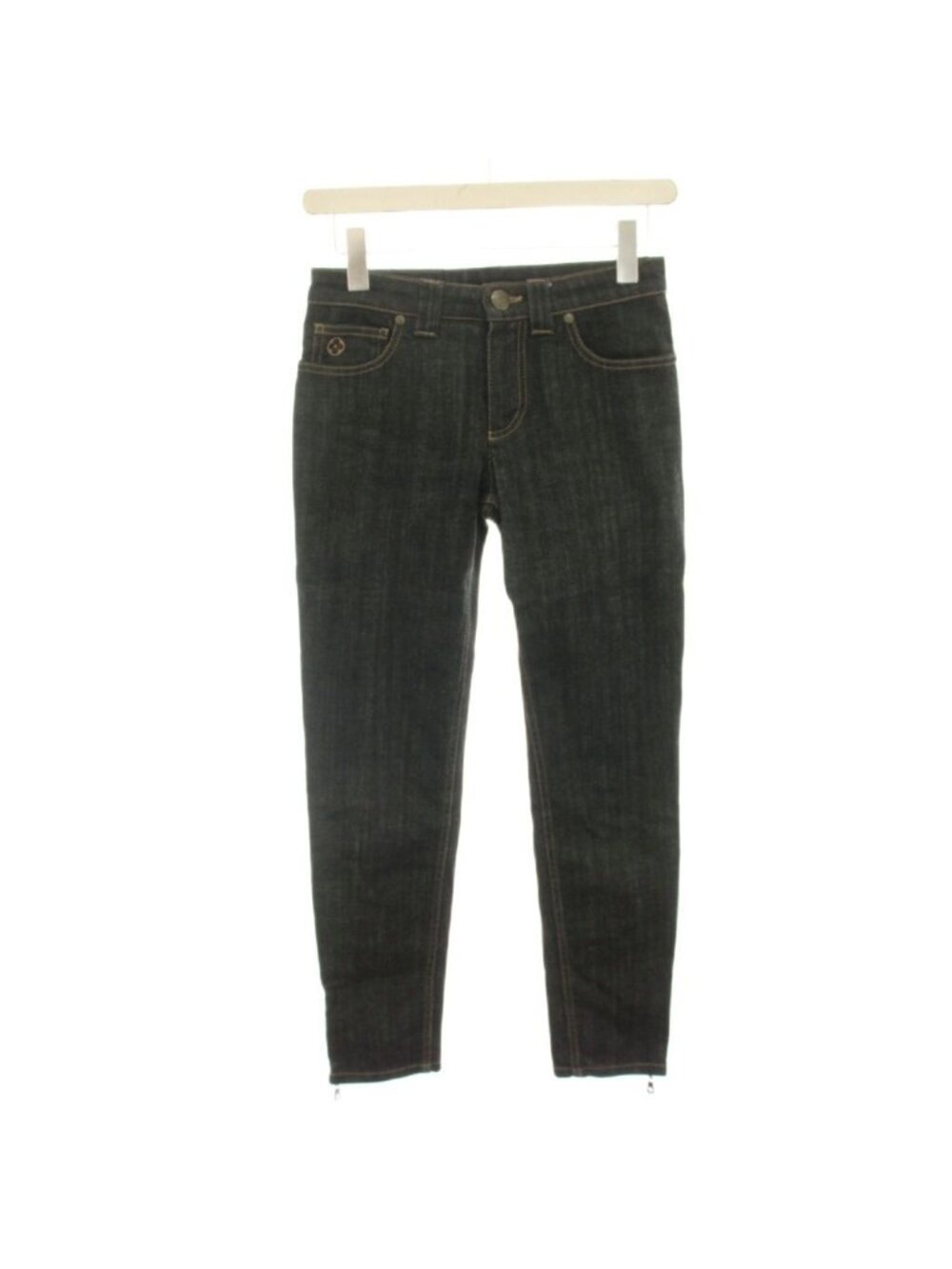 Louis Vuitton Denim Pants Skinny Jeans Hem Zip Navy 34